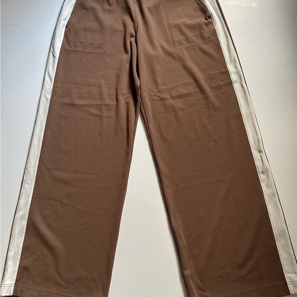 Athleta Pants - Athleta Brown and White Joggers with Sporty Stripes Size L